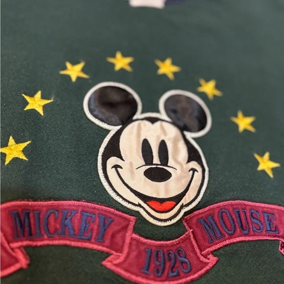 Vintage 90s Mickey & Co “Mickey 1928” Crewneck – Made in USA – Green - Picture 2 of 9